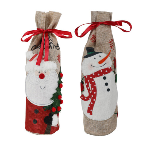 Weihnachts-Champagner-Flaschenabdeckung,-1 älterer Mensch 1