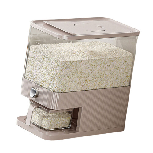 Rice Bucket Practical Grains Storage Solution-10 Pounds Khaki