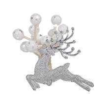 Weihnachts-Serviettenringe,-01 silberner Elch
