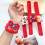 10pcs/Pack Slap Bracelets Soft Fabric Adjustable Size-red lion 3