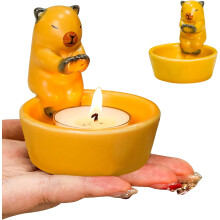 Wide Application Candle Holder, Cartoon Capybara Ceramic Candlestick for Tea Light and Essential Oil Use, Multifunctional Decorative Ornament for Livi