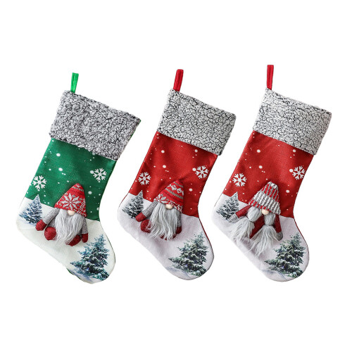 Grands bas de noël décoratifs 18 pouces, bas de-Père Noël vert 1