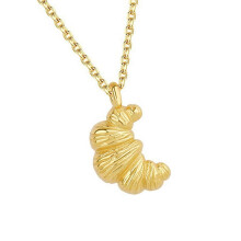 Chic Croissant Pendant Necklace Jewelry Unique Neckchain-Gold