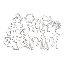 Matrices de découpe en métal, arbre de noël, élan, pochoir,