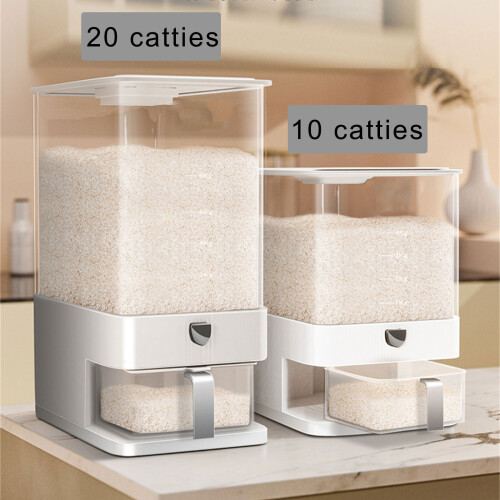 Cereal Storage Box Plastic Large Clear Pressed-10 Pounds White 1