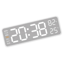 Metalen LED digitale wekker met aanpasbaar-Witte schaal 5513