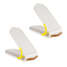 2pcs Shoe Holder Set Adjustable Heights Sturdy-Warm Gray White