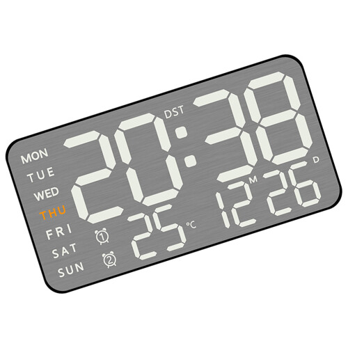 Digitaler Wecker mit großem Bildschirm,-Schwarze Schale 5515