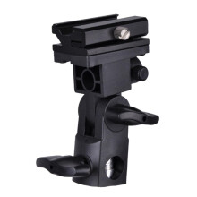 B Shape Camera Flash Bracket Mount With Swivel Light Stand Holder For DSLR Shoe Mount Umbrella And Studio Accessories