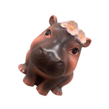 Leuke Pygmy Hippo Baby miniatuurmodellen harsen-Zitpositie