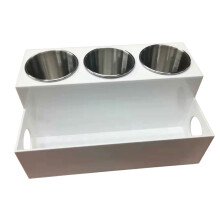 Curling Irons and Brushes Stand with 3 Cups Acrylic-White