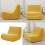 Plush Single Couch Seats Cover Stretchable Soft-Lemon Yellow 5