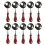 Cuillère à sceller en métal, 10x/ensemble,-Main bulle bordeaux 1