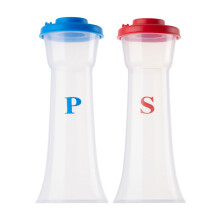 2 stuks plastic kruidendispenserfles voor snelle-blauw rood