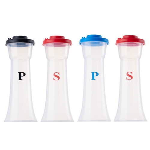2 stuks ruimtebesparende kruidenfles plastic-zwart rood 1