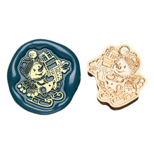 Timbre de sceau Vintage-Sauter par-dessus le bonhomme de neige