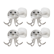 Crochet pivotant à 360 degrés, 4 pièces, cintres-blanc brillant