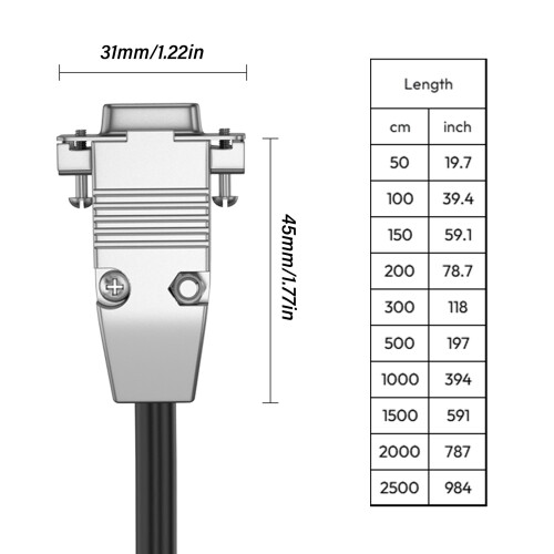DB9 RS232 Data Cable Connection Wire Line-3m female to female 2