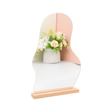 Elegant Aesthetic Vanity Mirror For Desk, Ideal Cloud Shape Decorative Mirror Frameless Acrylic Stand Perfect Size For Bedroom Dormitory Entrance Work