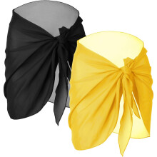 2 pezzi parei copricostume, copricostume bikini da donna, tessuto in chiffon, facile da annodare, leggero e compatto, elegante copricostume da