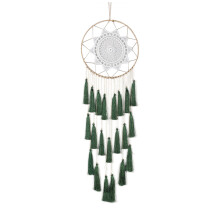 Boho Dream Catcher for Home Decoration Craft, Macrame with Tassel Feather Ornament, Unique Blessing Gift (20X55cm)