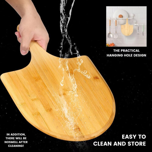 Bamboo Pizza Peel  Wooden Pizza Cutting Board With Comfortable Handle  Pizza Peeling Tool 2
