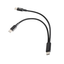 Schnelles USB-C-zu-2-C-Splitterkabel zum Laden-1,2 m Schwarz