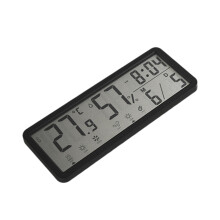 LCD-Digitaluhr mit Temperaturanzeige, batteriebetriebene-Schwarz