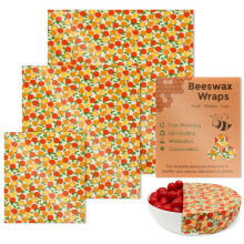 Stylish Beeswaxs Food Wrappers Set of 3 Keeps-little orange 6