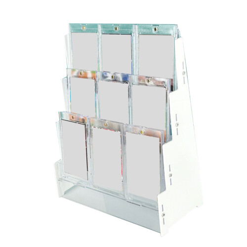Platzsparende Acryl-Kartenvitrine,-Weiß