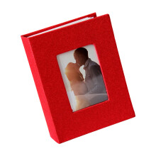 Linen Cover Mini Photo Book, Photo Album 4x6-Red 6 inches 100