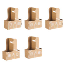 Pack Of 5 Foldable Cardboard Coffee Cup Holders With Christmas