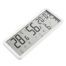Multifunctional LCD Digital Clock with Temperature-White