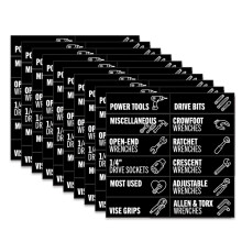 80Pcs Reusable Toolbox Magnetic Labels Set For Workshops-Black