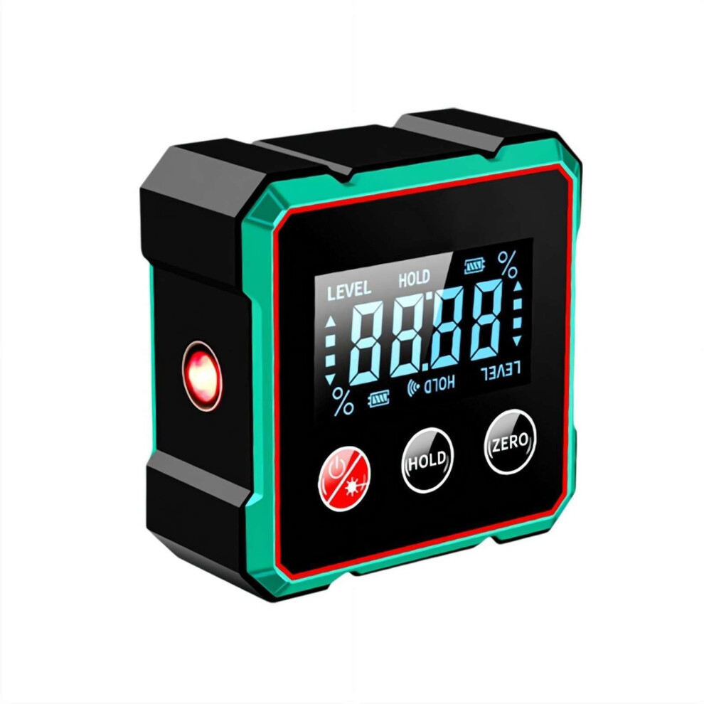 Magnetic Digital Angle Finder Electronic Laser Gauge 360Degree Lcd Inclinometer Protractor Red Ruler One Size 9105992550531