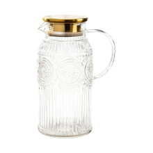 Glass Jugs Retro Aesthetic Sun Design Cover Included-golden lid