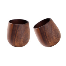 Pack of 2 Multifunctional Wooden Cups with Natural Grains-A