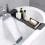 Versatile Use, Expandable Bathtub Caddy, Luxury Spa Experience, White/Black, Durable ABS Material, Adjustable Storage Rack With Non-slip Handles 1