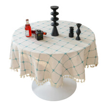 Sustainable Round Tablecloth Hard Wearing Polyester Cotton-bg