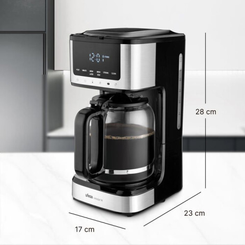 Programmierbare Filterkaffeemaschine - Ufesa - 900W - 14 Tassen - 1,8L - Touchscreen - Edelstahl 1