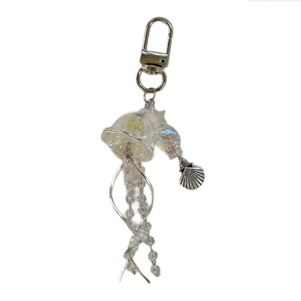Handmade Beaded Keyring Jellyfish Star Phone Lanyard Keychain-2 7704000293808