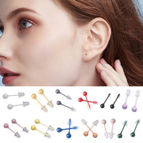 Comfortable Bioceramic Ear Hole Maintenance Studs-royal blue 2