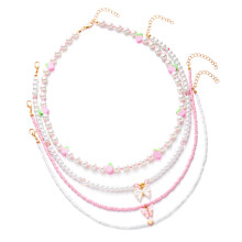 Handmade Strawberry Pendant Bead Necklaces-Pink necklace