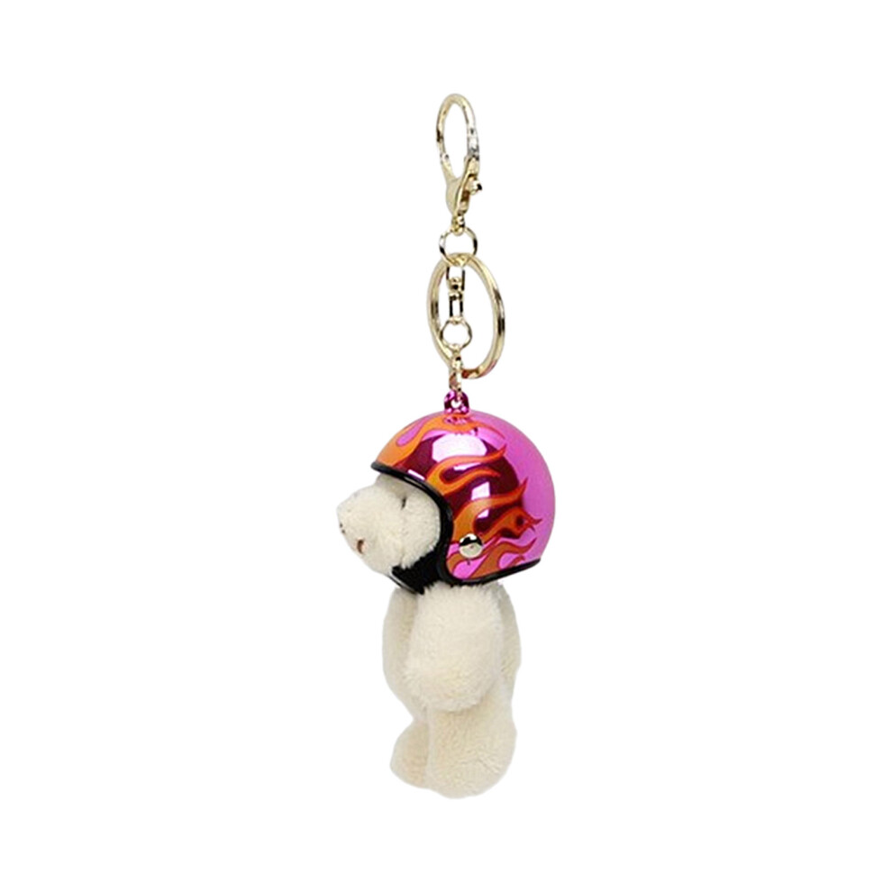 Plush Helmets Bear Keyring Accessory Animal Keychain Eye- Pink 7704000294232