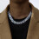 Bling Iced Rhinestones Cuban-blue white diamond 20inch X 50cm 5