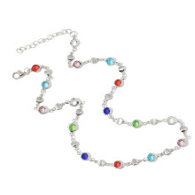 Chaîne de corps colorée pour femmes, chaîne de-collier Argent