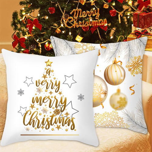 Housse de coussin de noël, décorations de joyeux noël pour la-2 1