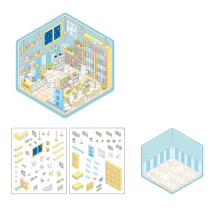 Interactively DIY Flower House Sticker Set-Cute dog fragrance