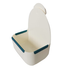 Rabbits Feeder Plastic Creamy White For Cage Hay And Food, Feeding Bowl And Manger Rack For Guinea Pigs And Chinchilla