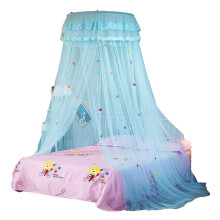 Canopy Bed Frame Curtains Round Dome Mosquito Net For Beds Blue For Children Bedroom Decoration